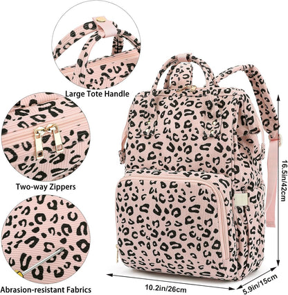 Corduroy Diaper Bag Backpack for Baby Girls Boys, Women Large Nappy Bags for Mom