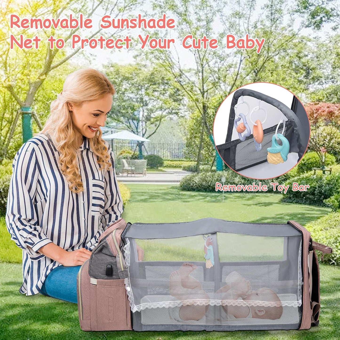 3 in 1 Diaper Bag Backpack with Changing Station