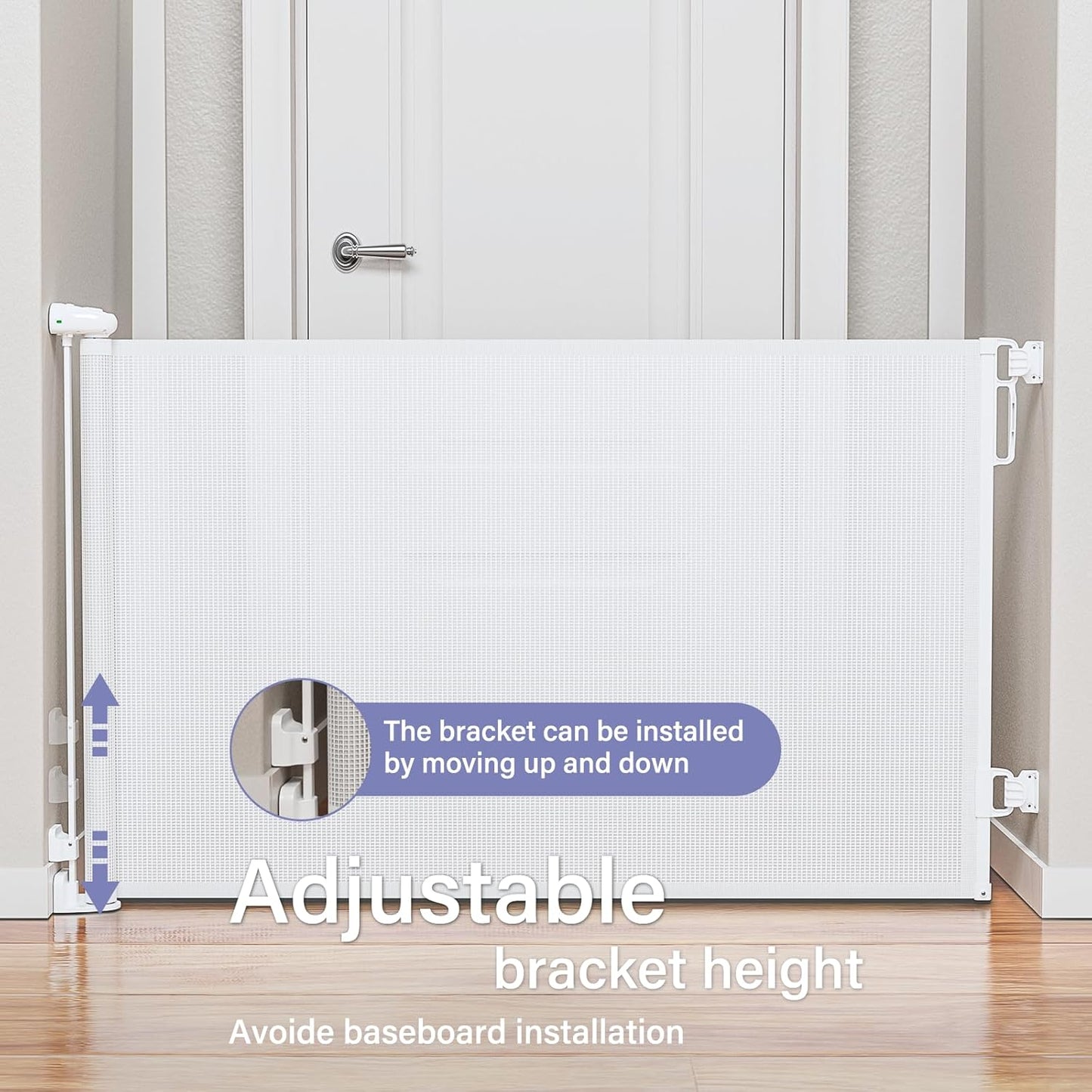 Baby Gate Retractable Gates for Stairs, Mesh Dog Gate for The House, Long Child Safety Gates for Doorways, Hallways, Cat Gate Indoor/Outdoor