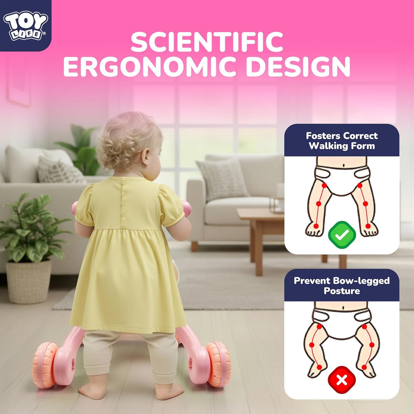 3-in-1 Baby Push Walker, Sit-to-Stand Activity Center with Music for Babies 6-12 Months
