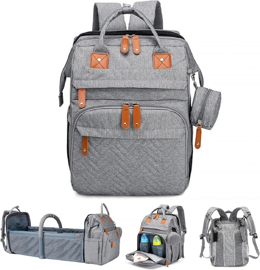 Baby Diaper Bags with Changing Station, Large Capacity Diaper Bag Backpack for Moms Dads with USB Charging Port,Travel Baby Bag with Pacifier Case & Stroller Straps