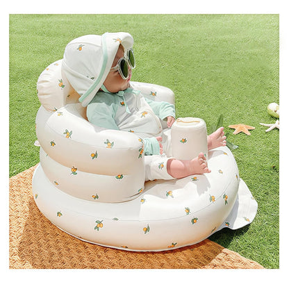 Inflatable Baby Seat with Built-in Air Pump – Portable Floor Chair for Sitting Up, Feeding & Play 3 Months & Up