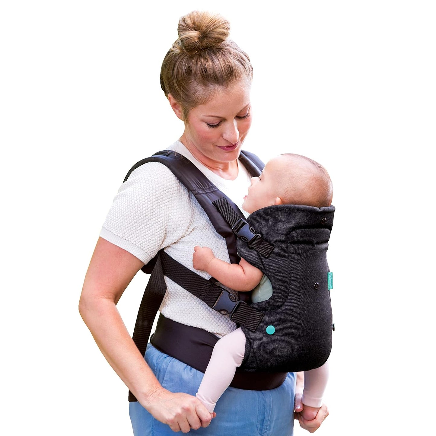4-in-1 Convertible Baby Carrier - Ergonomic Infant to Toddler Carrier (7-45 lbs) Adjustable & Registry Essential,Black Denim
