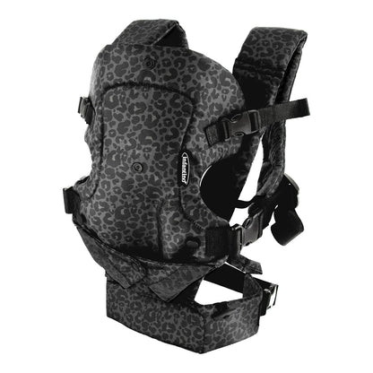 4-in-1 Convertible Baby Carrier - Ergonomic Infant to Toddler Carrier (7-45 lbs) Adjustable & Registry Essential,Black & Grey Leopard
