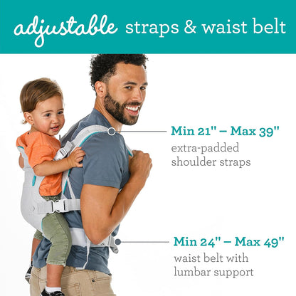 4-in-1 Convertible Baby Carrier - Ergonomic Infant to Toddler Carrier (7-45 lbs) Adjustable & Registry Essential,Light Gray