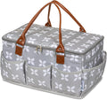 Extra Large Diaper Caddy, Craft, Toy Organizer with Zip-Top Cover with Waterproof Wet/Dry Bag - Perfect for Baby Shower