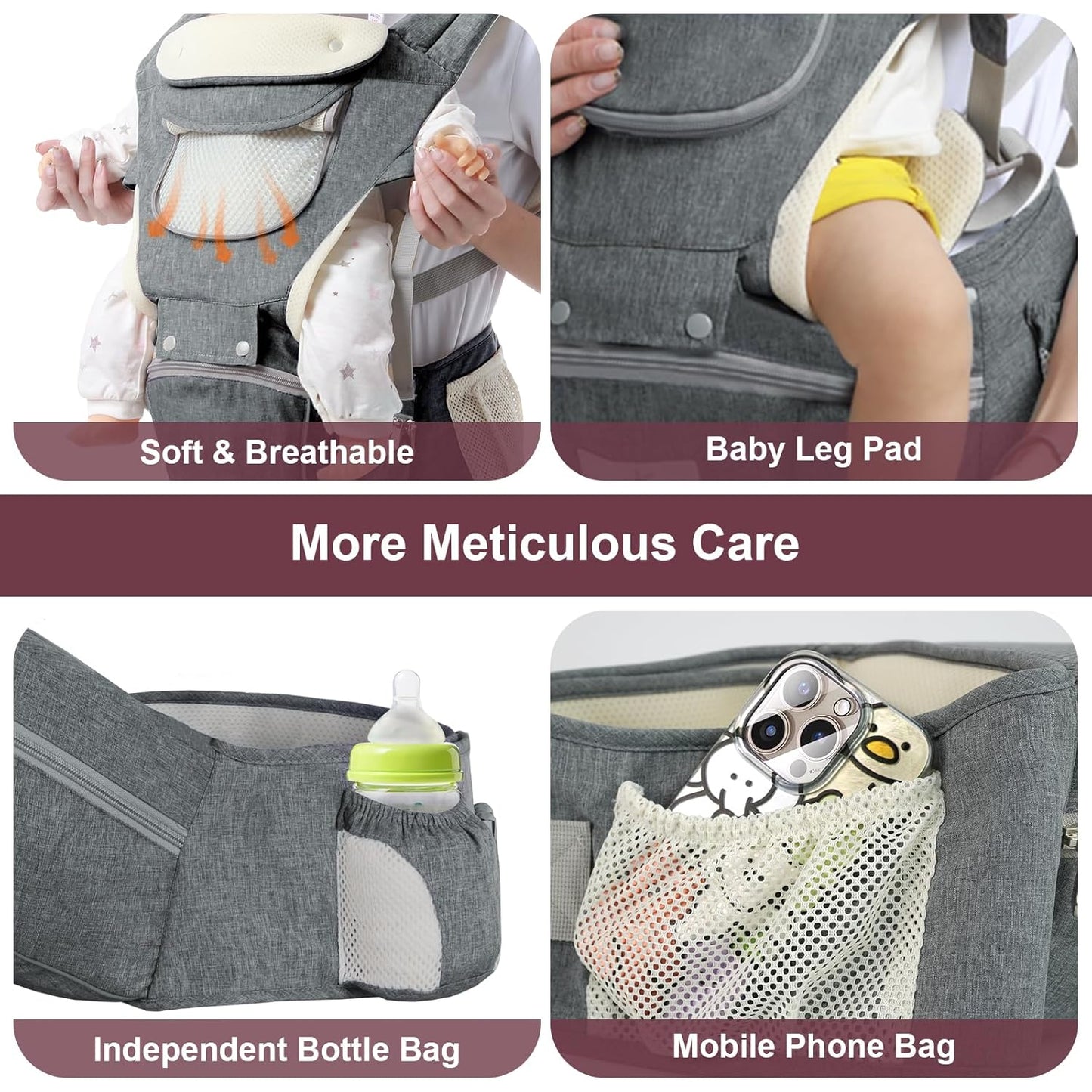 Baby Carrier, 6-in-1 Newborn to Toddler Carrier(7-50lbs),Ideal for Mom & Dad, Perfect for Shopping & Travel