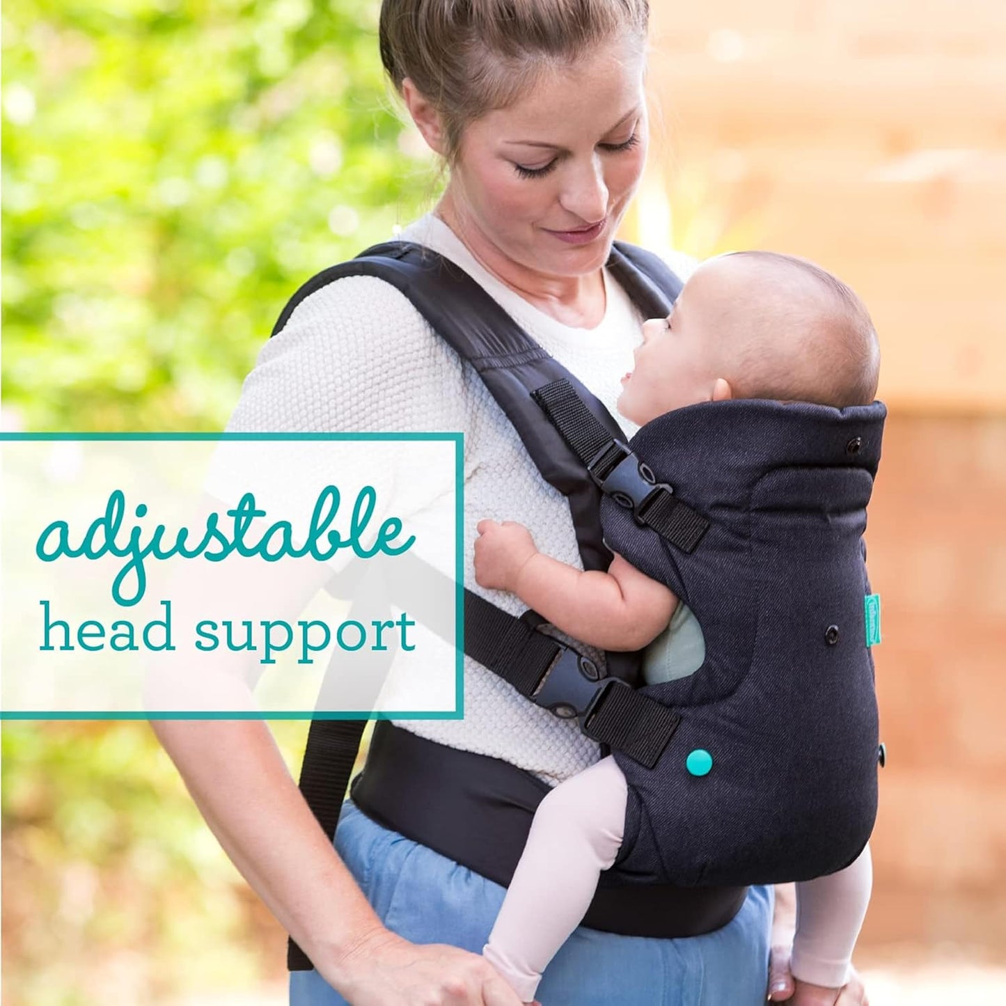 4-in-1 Convertible Baby Carrier - Ergonomic Infant to Toddler Carrier (7-45 lbs) Adjustable & Registry Essential,Black Denim