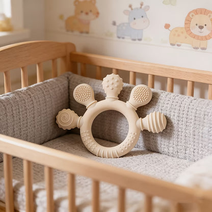 Baby Teething Toys, Baby Care Rings, Food Grade Teething Gel, BPA Free, Children's Gifts, Newborn Accessories