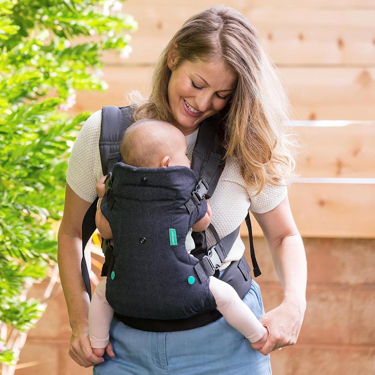 4-in-1 Convertible Baby Carrier - Ergonomic Infant to Toddler Carrier (7-45 lbs) Adjustable & Registry Essential,Black Denim