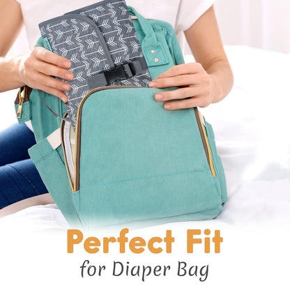 Baby Portable Diaper Changing Pad - Baby Diaper Changer Travel Bag with Wipes Pocket, Smart Design Portable Changing Mat, Infant Travel Station Kit, Gift for Newborn