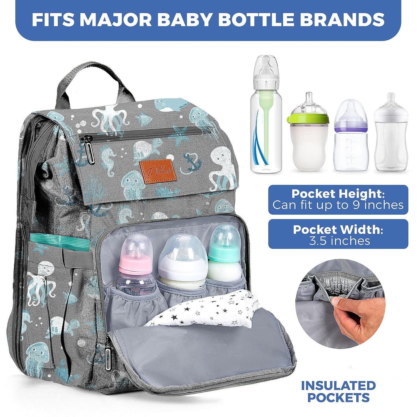 Sac à dos à langer avec table à langer intégrée, grande capacité, imperméable