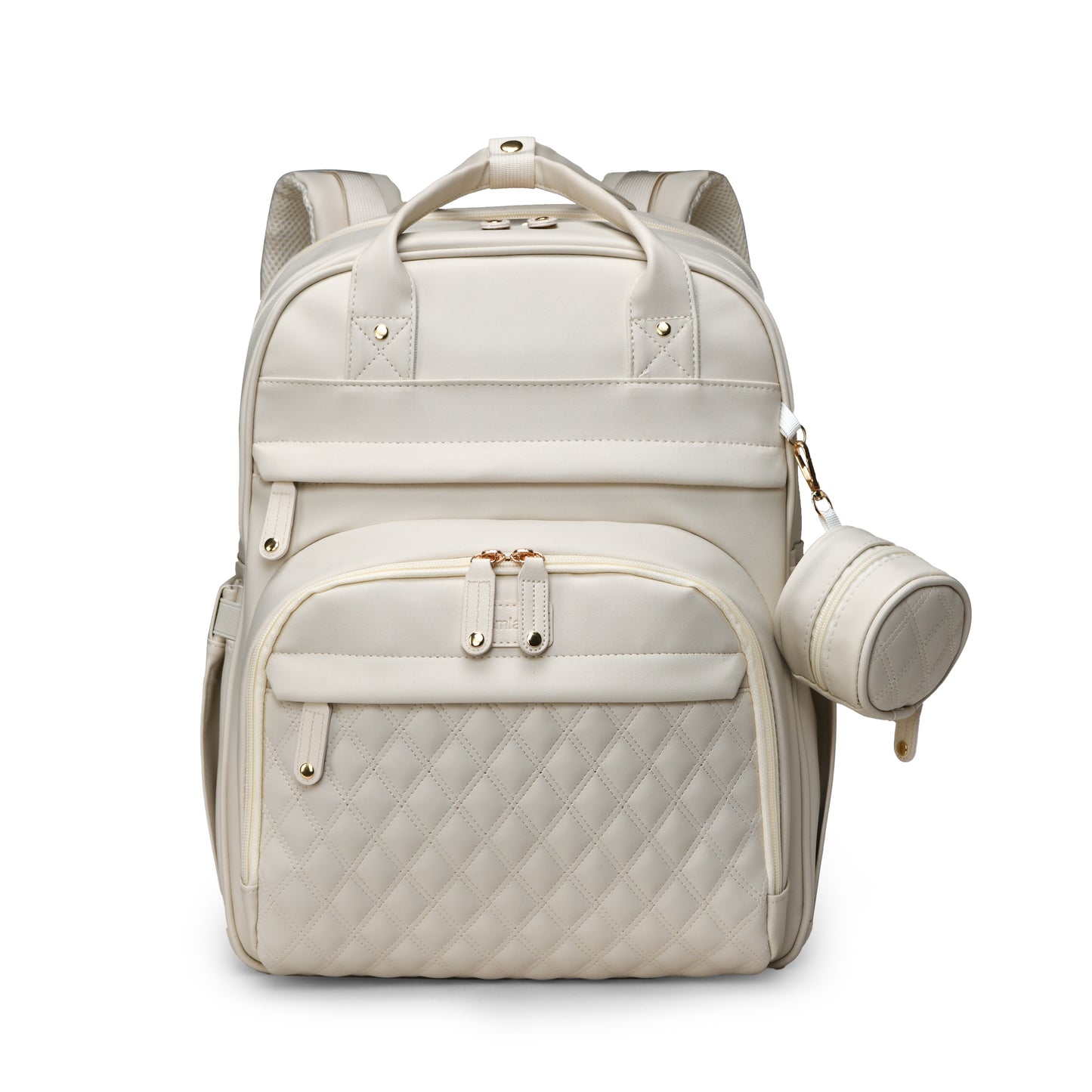 Leather Baby Diaper Bags with Changing Station,Extra large Capacity Baby Diaper Bag Backpack,Waterproof Baby Essentials White