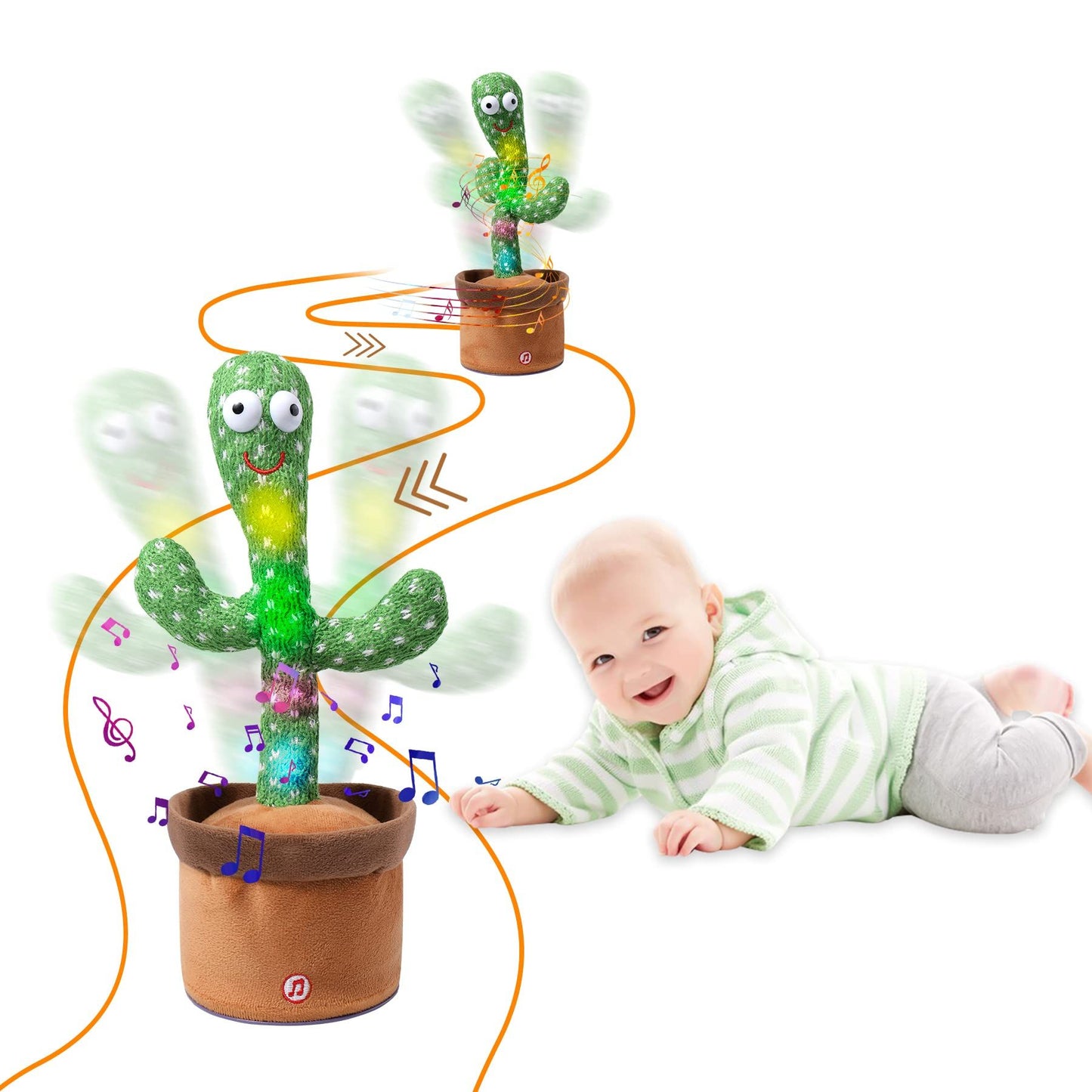 Baby Dancing Cactus Talking Cactus Toys; Wriggle Singing Cactus Repeats What You Say; Baby Boy Toys; Plush Electric Speaking Cactus
