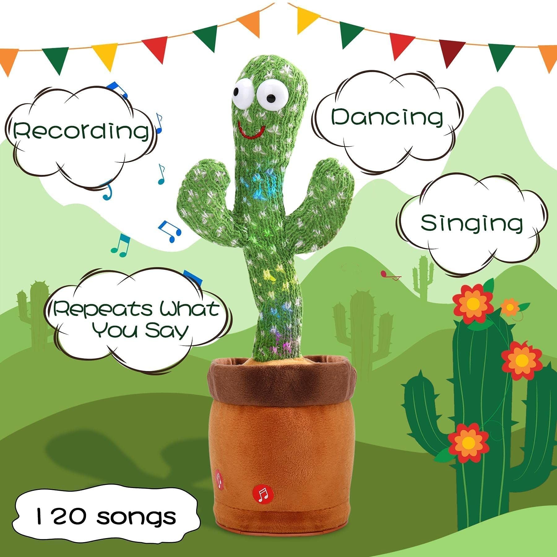 Baby Dancing Cactus Talking Cactus Toys; Wriggle Singing Cactus Repeats What You Say; Baby Boy Toys; Plush Electric Speaking Cactus
