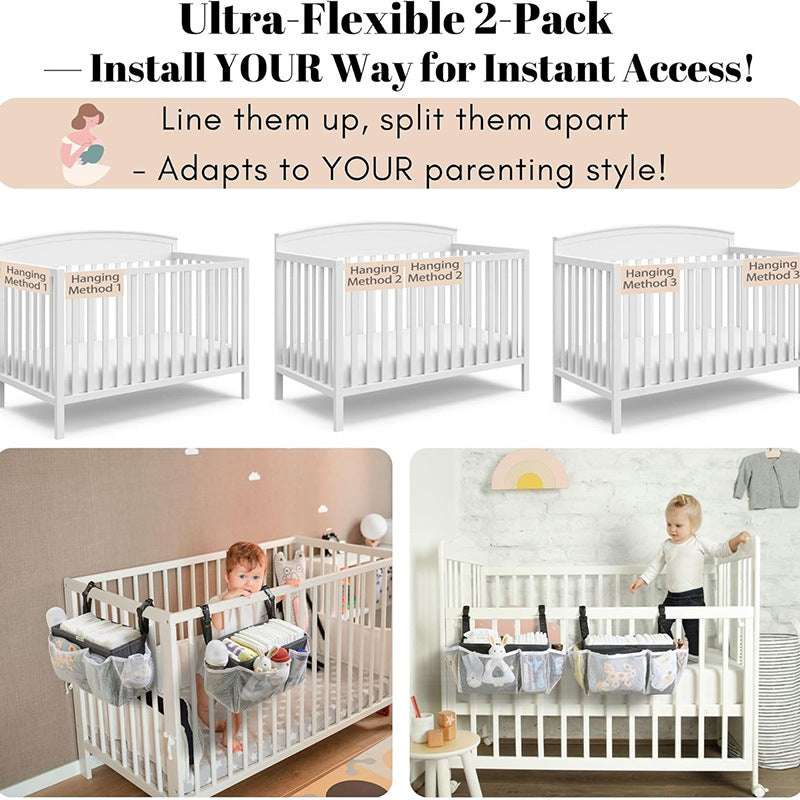 Hanging Diaper Caddy - Portable Baby Organizer with Snap Buckle