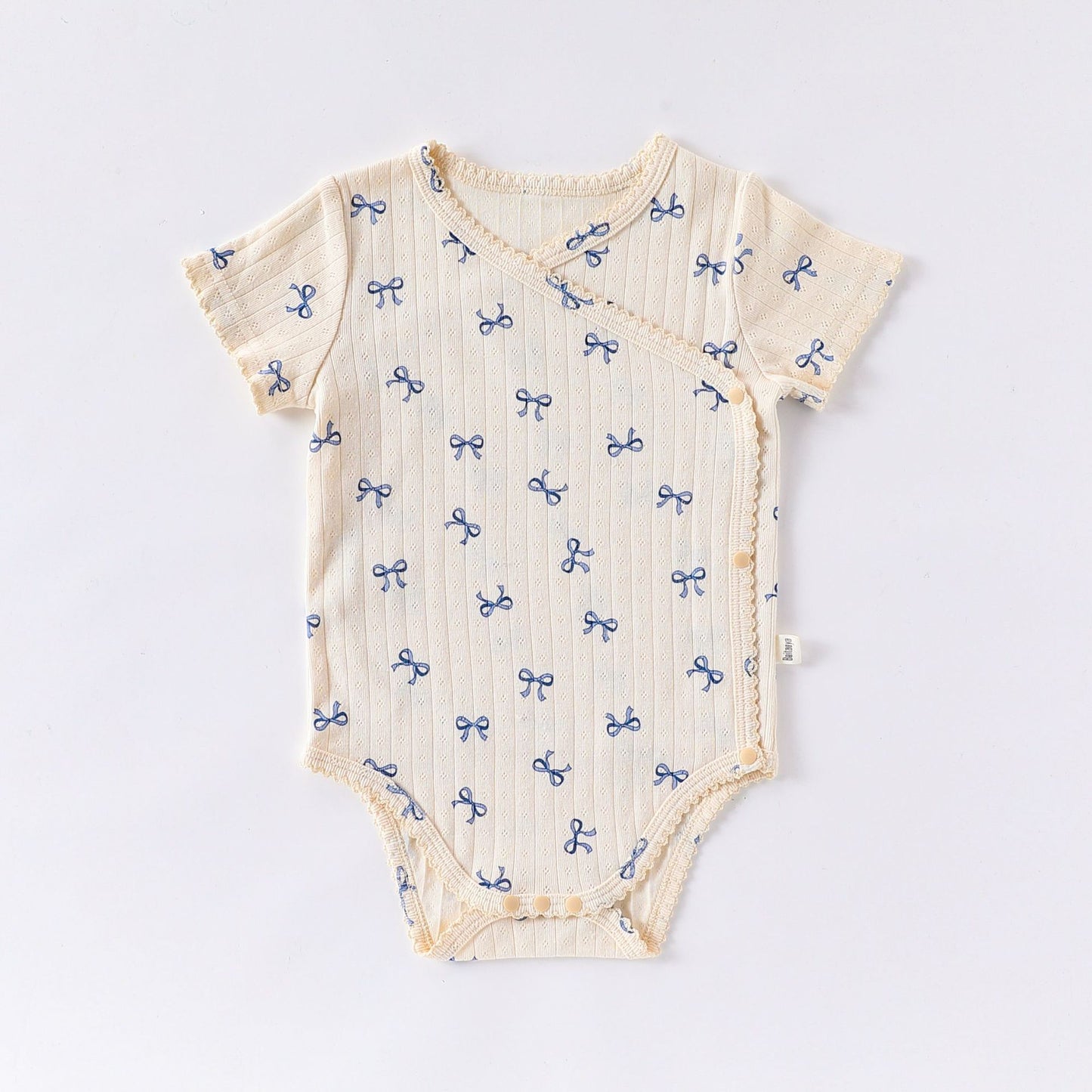 100% Cotton Baby Bodysuit - Side Snap Newborn Romper with Belly Protection