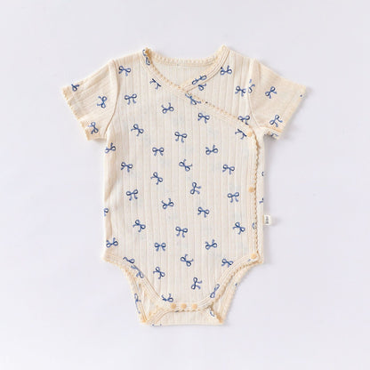 100% Cotton Baby Bodysuit - Side Snap Newborn Romper with Belly Protection