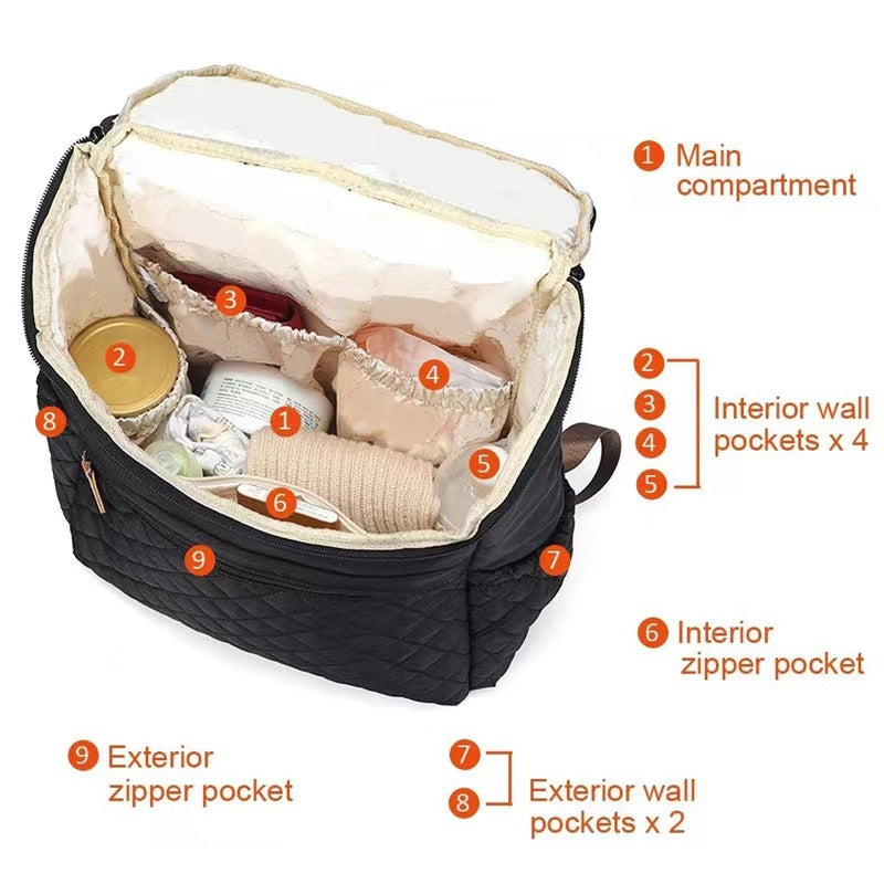 Multifunctional Large Capacity Backpack Baby Diaper Bag