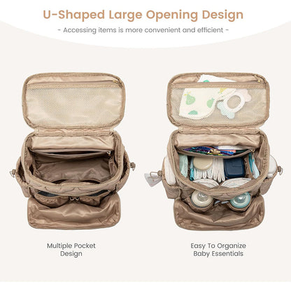 Trendy Lightweight Diaper Bag Backpack – with Changing Pad, Insulated Pockets & Pacifier Case