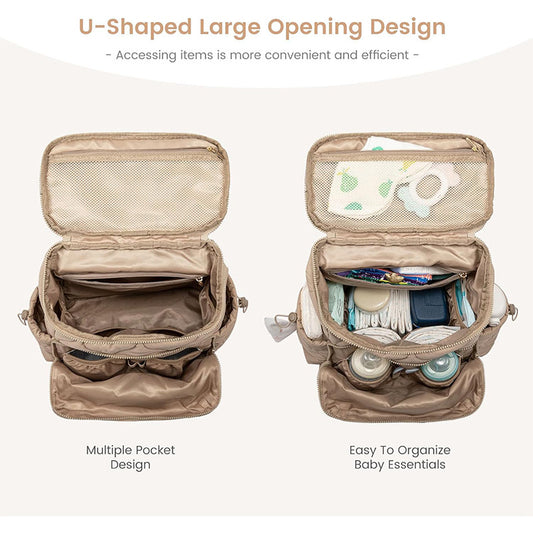 Trendy Lightweight Diaper Bag Backpack – with Changing Pad, Insulated Pockets & Pacifier Case