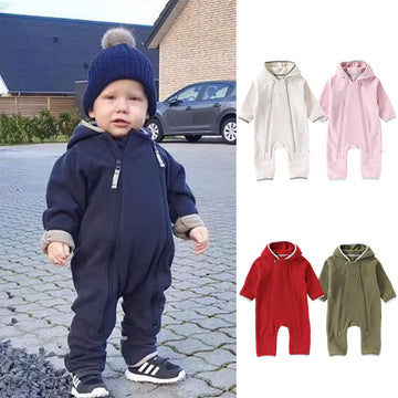 Baby Fleece Jumpsuit - Double-Sided Plush Romper for Infant Winter Wear