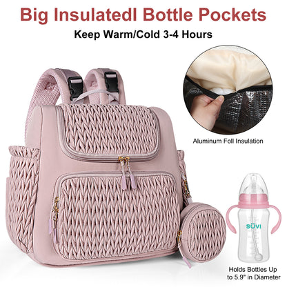 Spacious & Lightweight Diaper Backpack with Insulated Pocket – Large Capacity Baby Bag, Stroller Hooks, Water-Resistant | Perfect for Travel & Everyday