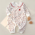 100% Cotton Autumn  Newborn Baby Bodysuit -Apple Red