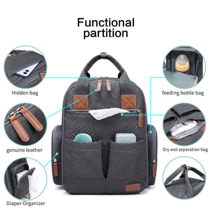 Diaper Bag Backpack Large Capacity Waterproof with Thermal Insulation Layer