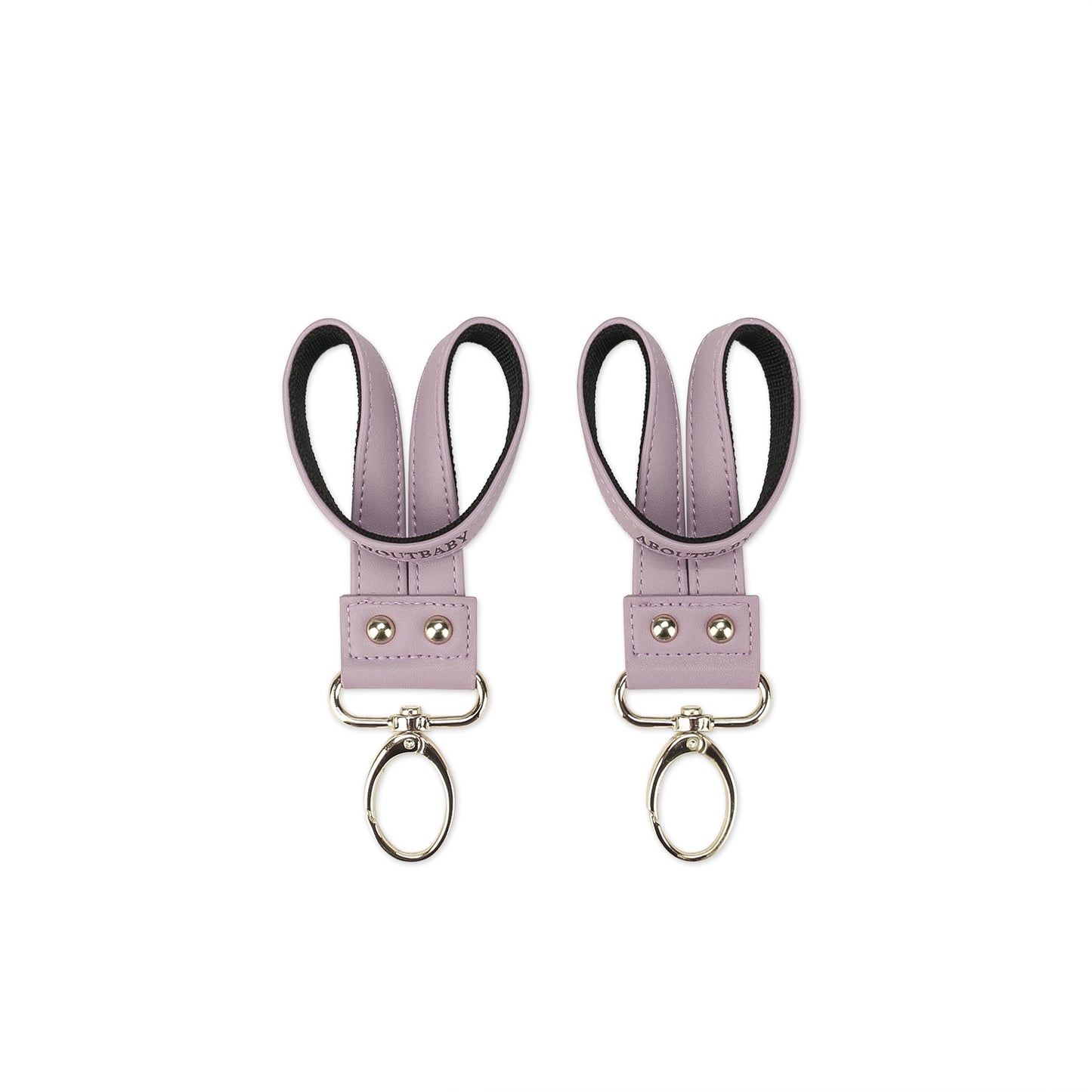 360° Rotating Stroller Hooks – Premium Vegan Leather Clips for Bags & Caddies, Heavy Duty Metal Snaps (Pair, Water Resistant)