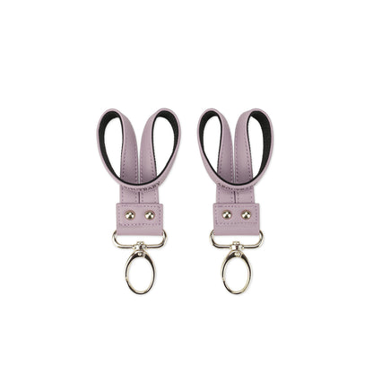 360° Rotating Stroller Hooks – Premium Vegan Leather Clips for Bags & Caddies, Heavy Duty Metal Snaps (Pair, Water Resistant)
