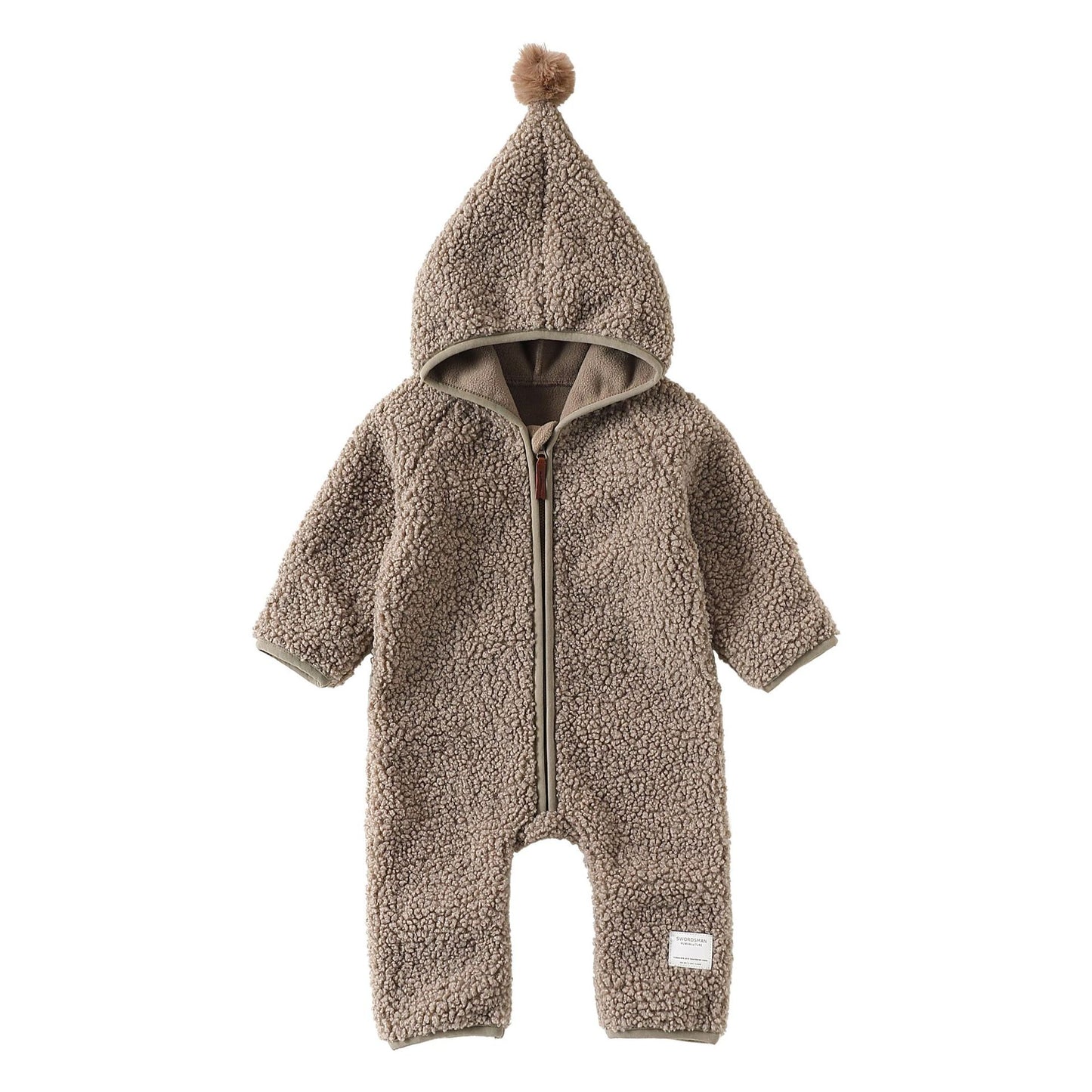 Baby Hooded Romper - Ultra-Soft Fleece Zip-Up Jumpsuit for Infants