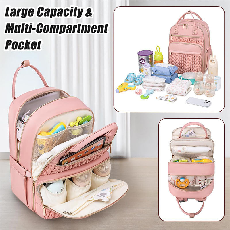 Multi-Functional Waterproof Diaper Bag Backpack with Changing Pad