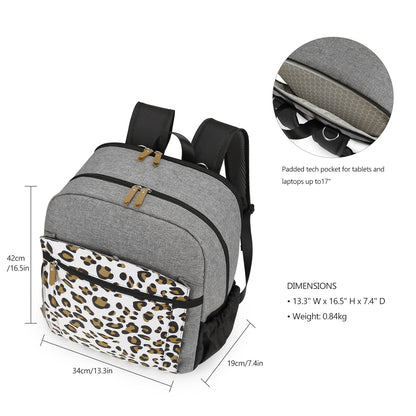 Multi-Function Diaper Bag Backpack - Large Capacity Breast Pump Bag with Stroller Straps, Waterproof Travel Tote for Mom