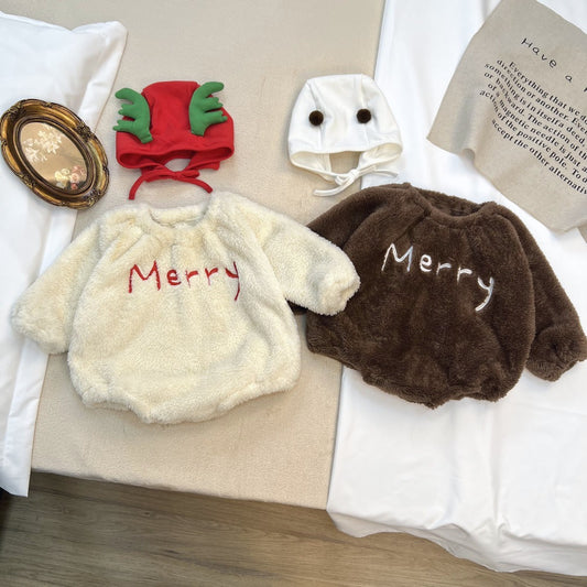 Christmas Baby Romper - Holiday Long Sleeve Bodysuit