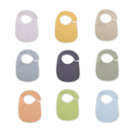 5-Pack Muslin U-Shape Drool Bibs | 100% Cotton, Soft & Absorbent Baby Bandanas