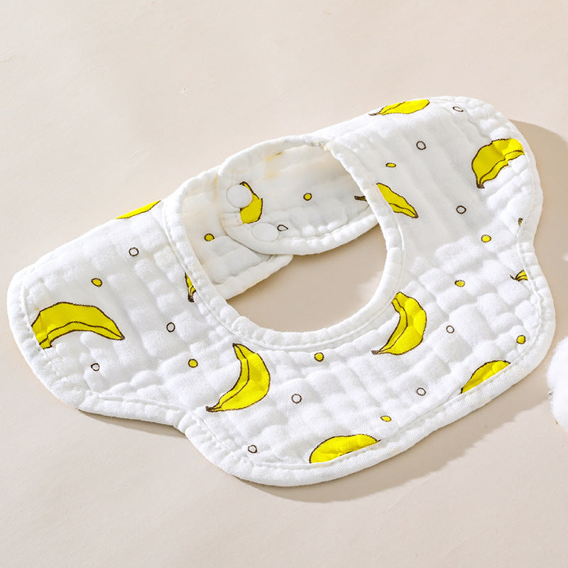 5 PCS Baby Pure Cotton Petal Bib，Newborn Muslin Bibs For Teething And Drooling