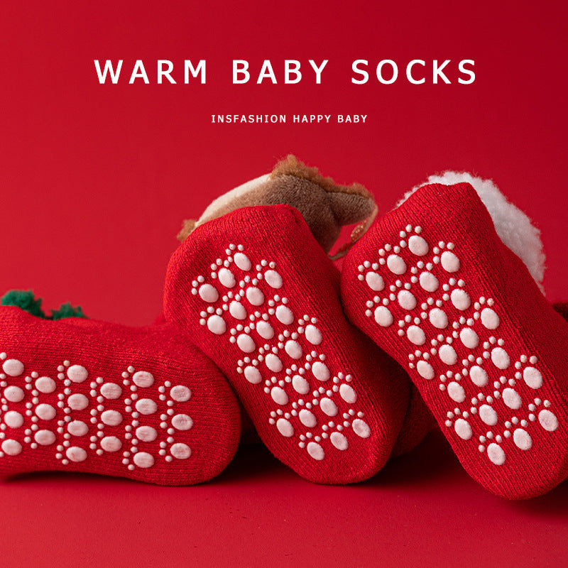 Cozy Christmas Stockings for Babies - Non-Slip Gripper Socks