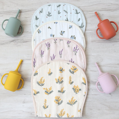 3PCS 6-Layer Gauze Drool Bibs Burp Cloths For Babies