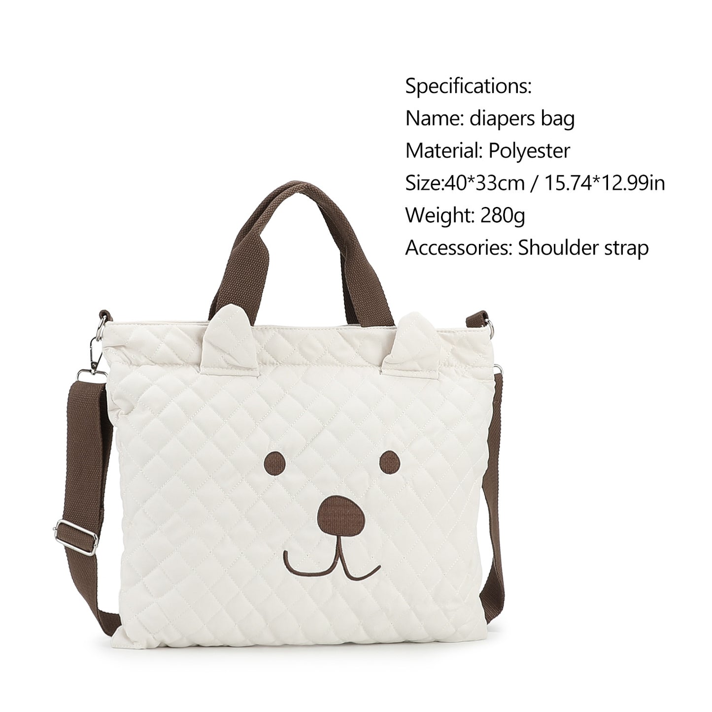 Large Capacity Canvas Diaper Bag Tote - Lightweight Polyester Mommy Bag with Shoulder Strap, 3-in-1 Handbag Crossbody for Travel & Daily Use