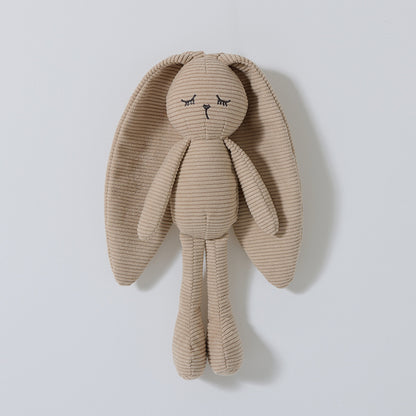 Soft Corduroy Baby Security Blanket Toy - Long Ear Bunny Lovey for Newborn