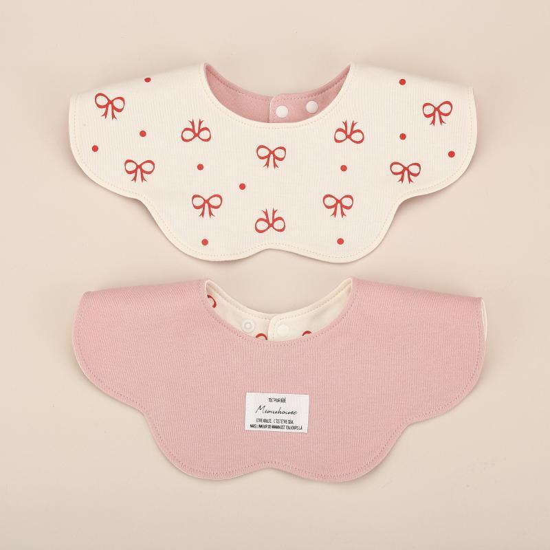 Pink Petal Style Drool Bibs - 100% Cotton Teething Bib with Snap Closure