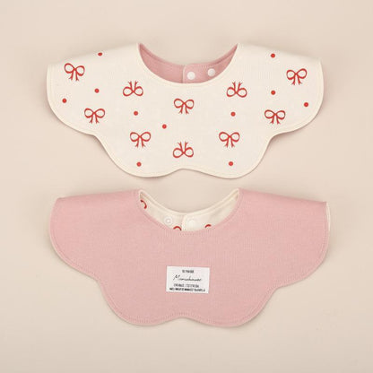Pink Petal Style Drool Bibs - 100% Cotton Teething Bib with Snap Closure
