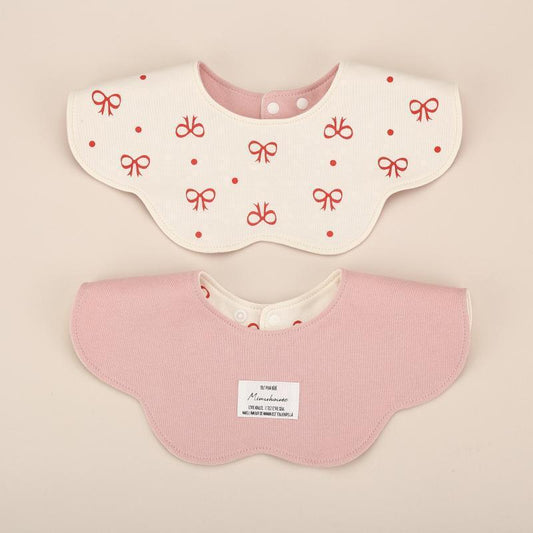 Pink Petal Style Drool Bibs - 100% Cotton Teething Bib with Snap Closure