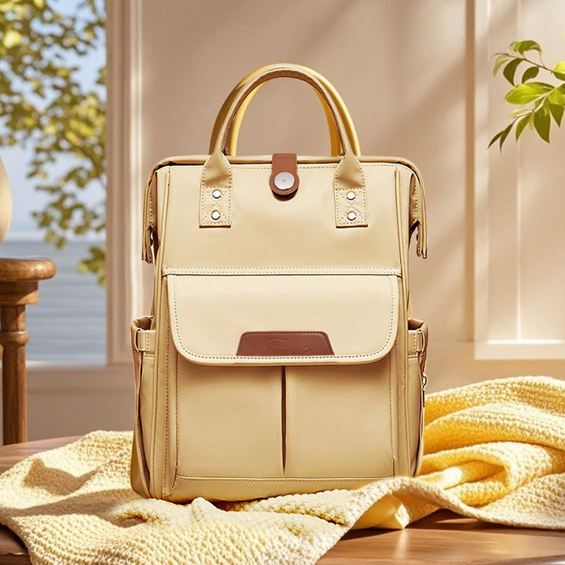 Multi-Functional Diaper Bag , Large Capacity Waterproof Mommy Tote with Insulated Pocket, Quick One-Hand Open Magnetic/Snap Closure