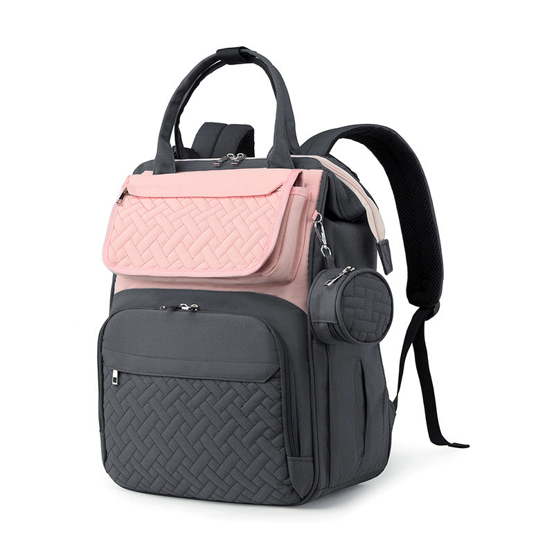 Multifunction Diaper Bag Backpack with Changing Pad & Stroller Straps & Pacifier Case