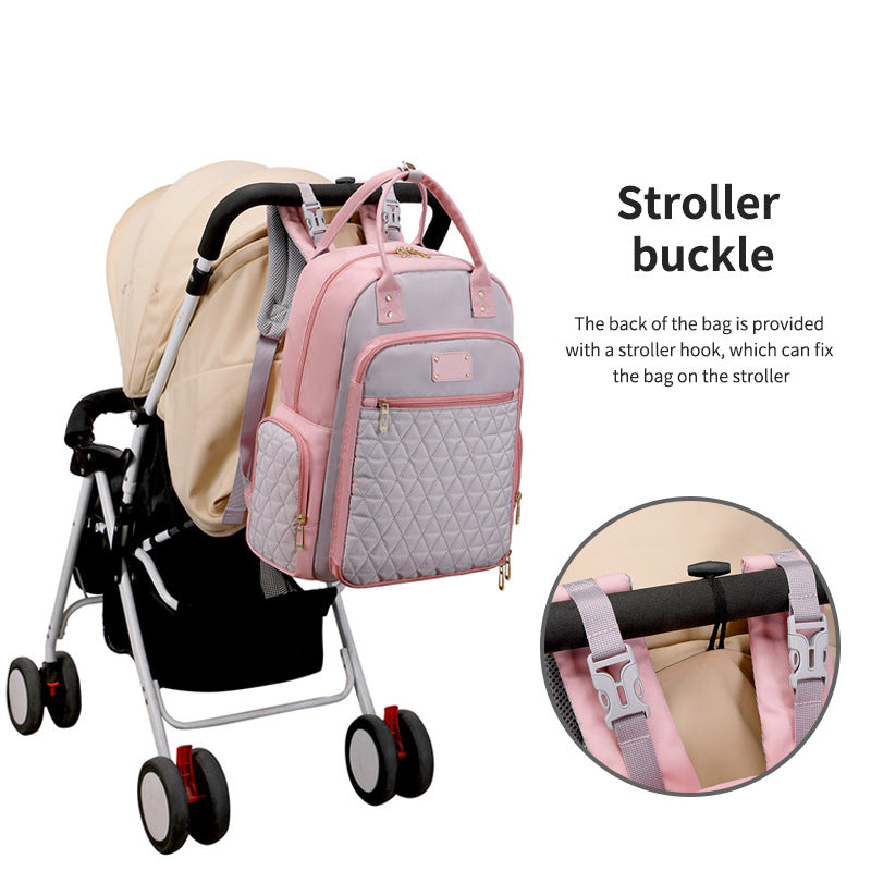 Large Capacity Waterproof Travel Backpack for Newborn, with Stroller Buckle