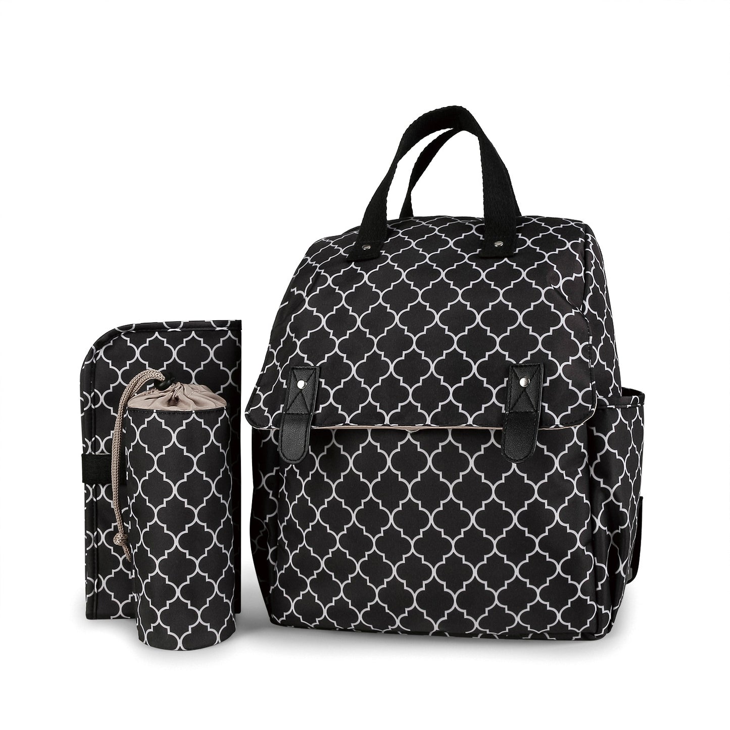 4-in-1 Convertible Diaper Bag Backpack – Multifunctional Baby Bag with Changing Pad & Insulated Bottle Holder, Stroller Straps, Travel Essential for Mom and Dad