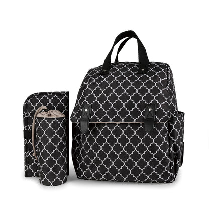 4-in-1 Convertible Diaper Bag Backpack – Multifunctional Baby Bag with Changing Pad & Insulated Bottle Holder, Stroller Straps, Travel Essential for Mom and Dad