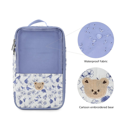 Wet Dry Bag for Diaper Bag – Waterproof Laundry Pouch for Baby Clothes, Portable Storage Organizer with Cute Bear Print